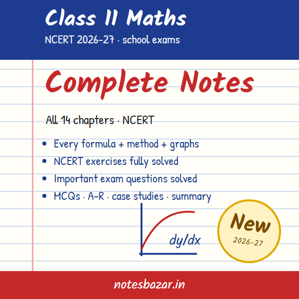 Cover of Complete Maths Notes for Class 11 (NCERT 2026-27)
