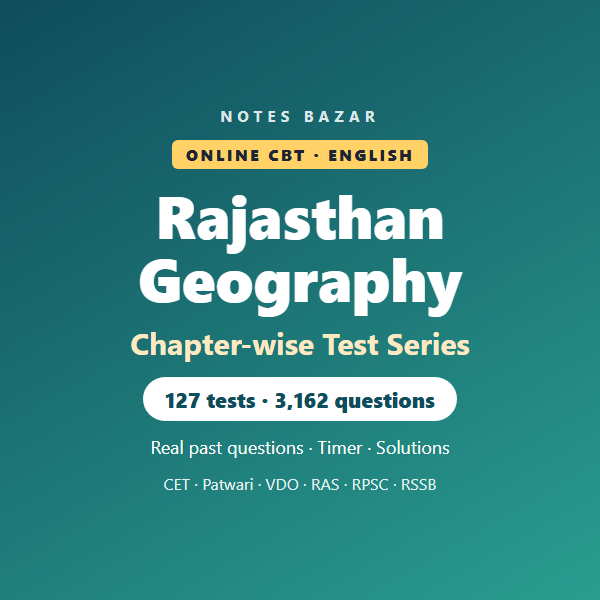 Cover of Rajasthan Geography Online Test Series (English): 127 Chapter-wise Tests
