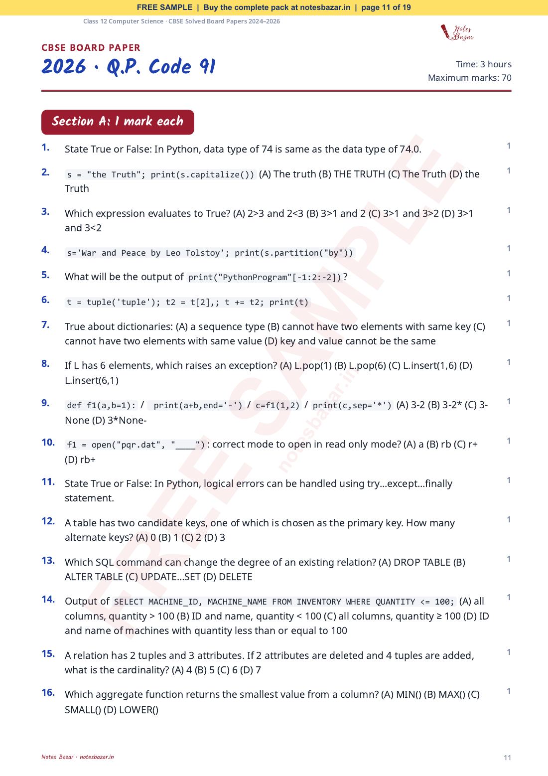 Sample page 11 of 19
