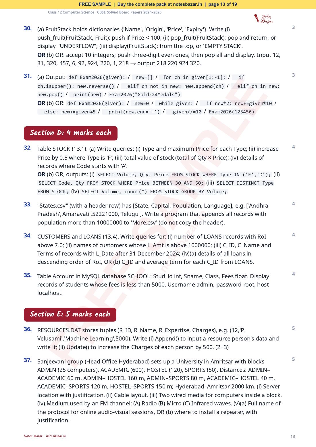 Sample page 13 of 19