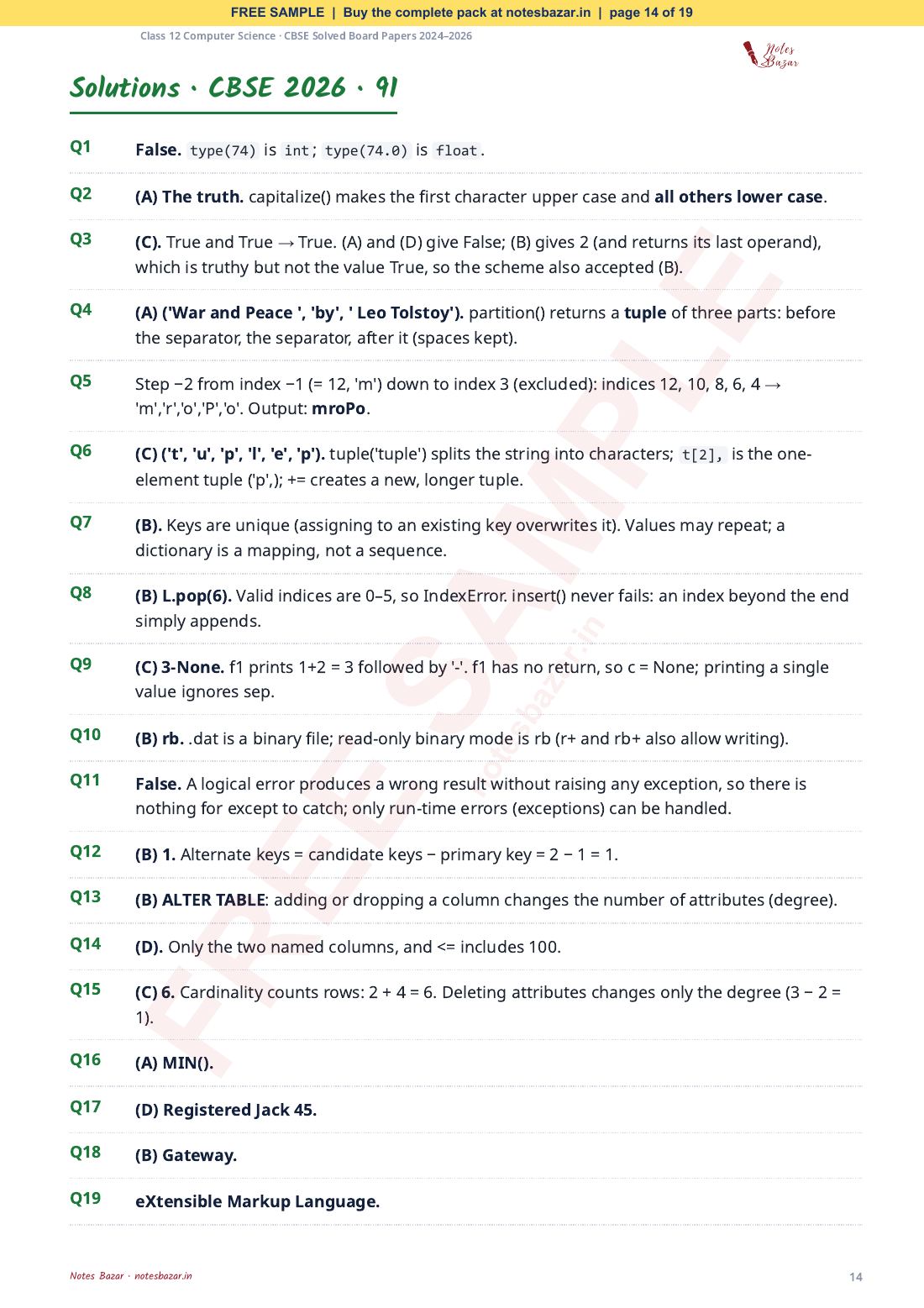 Sample page 14 of 19
