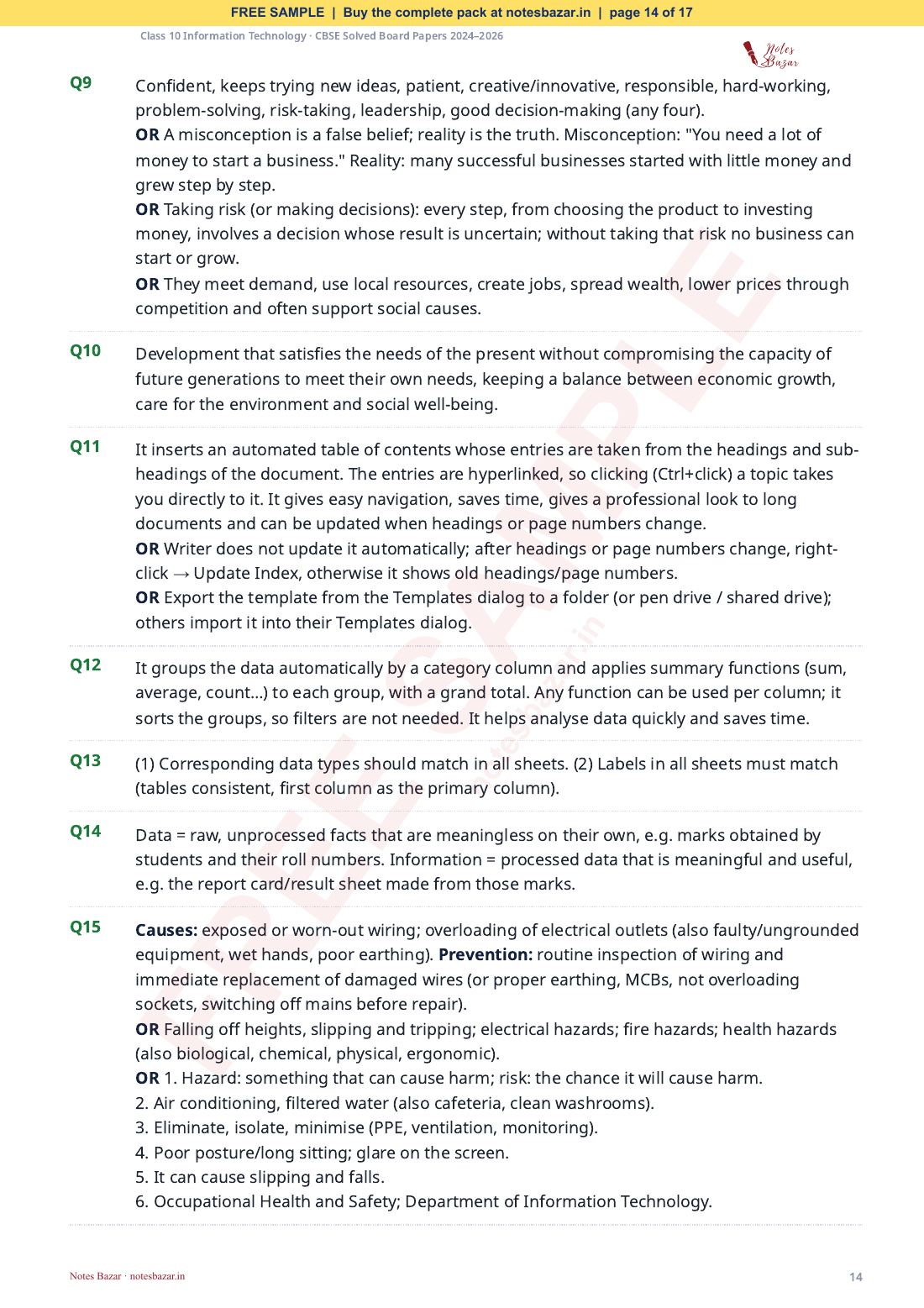 Sample page 14 of 17