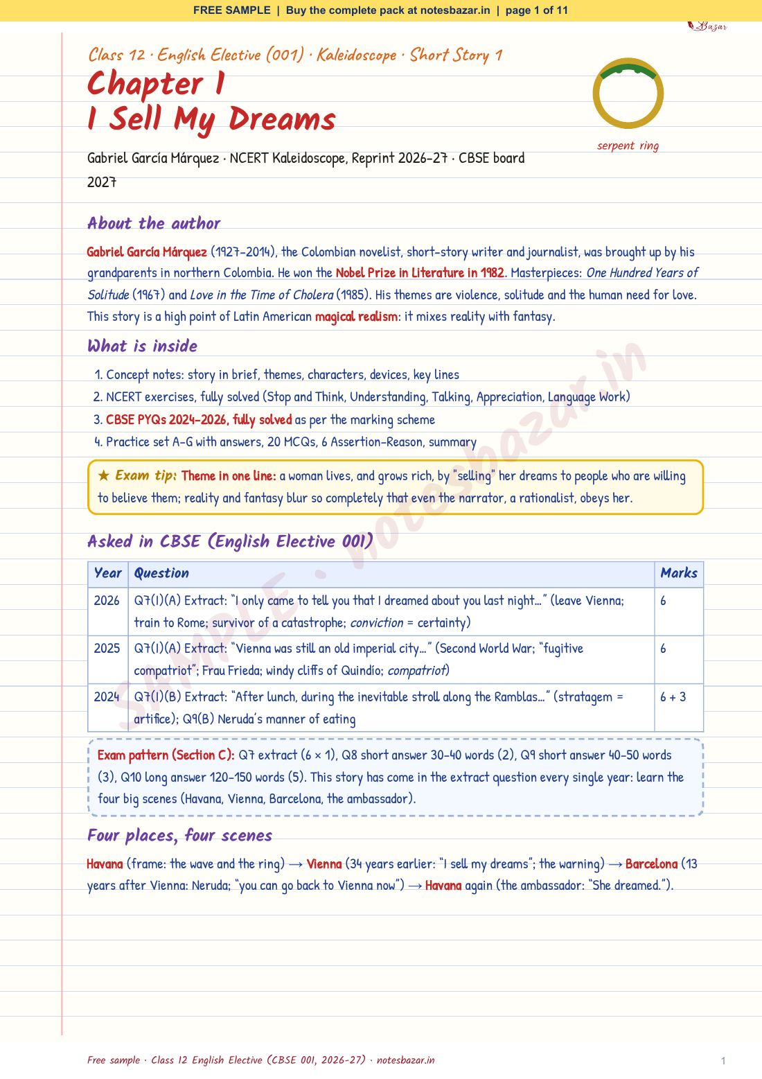 Sample page 1 of 11