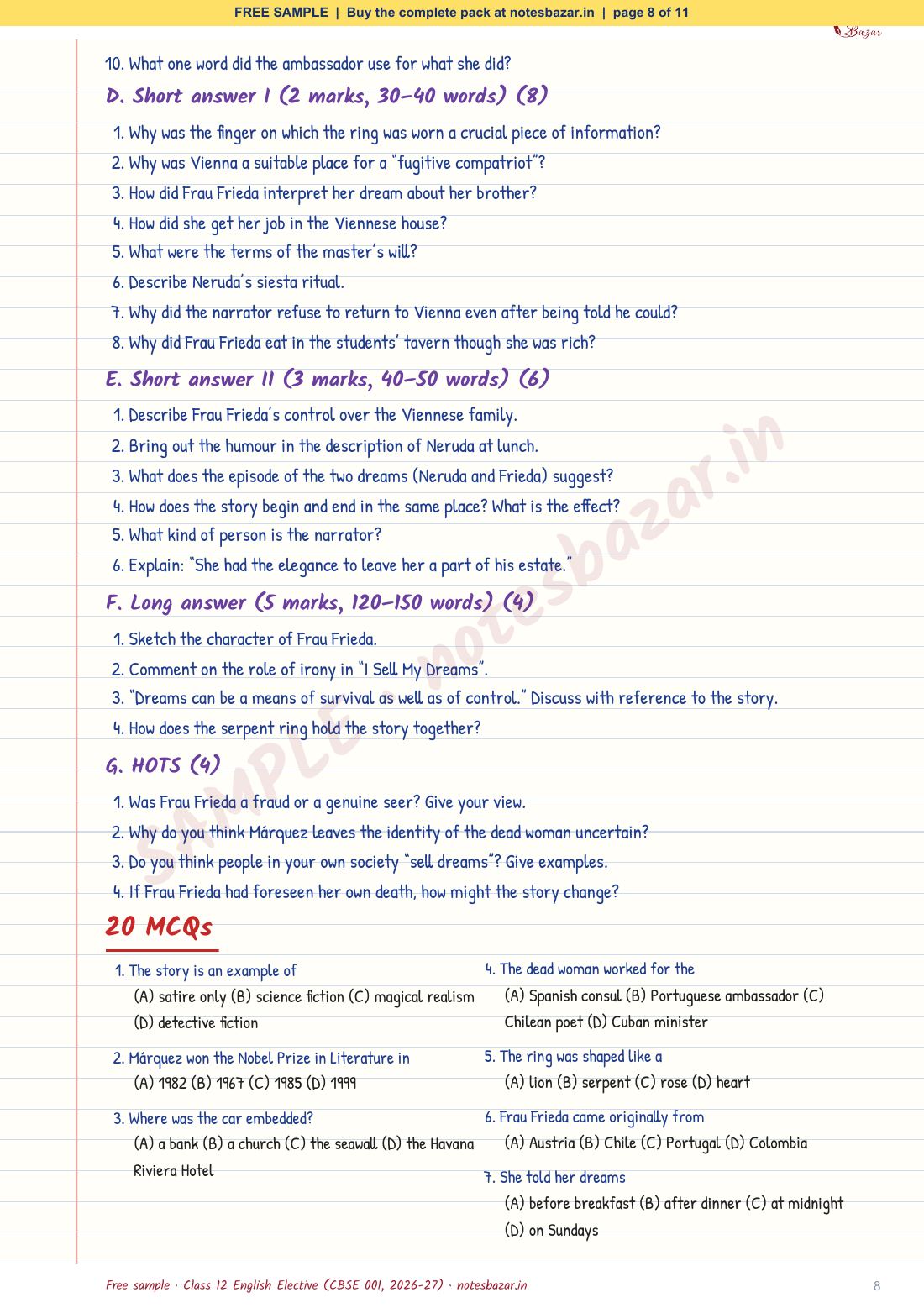 Sample page 8 of 11
