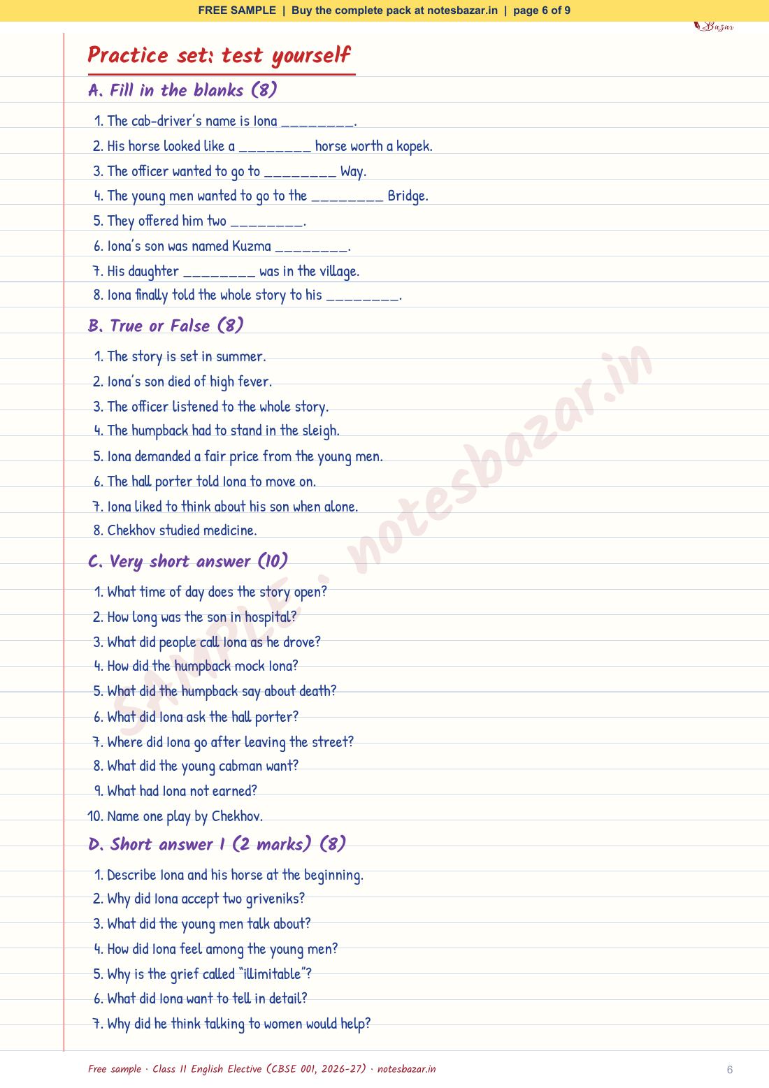 Sample page 6 of 9