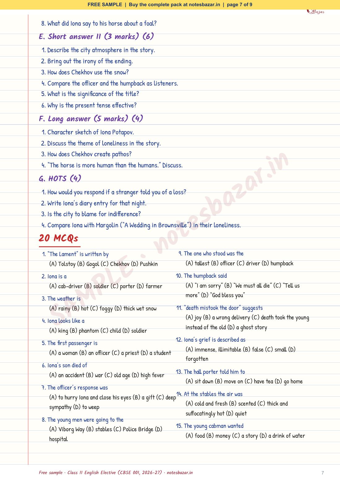 Sample page 7 of 9