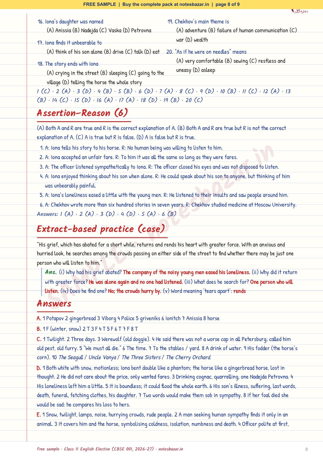 Sample page 8 of 9