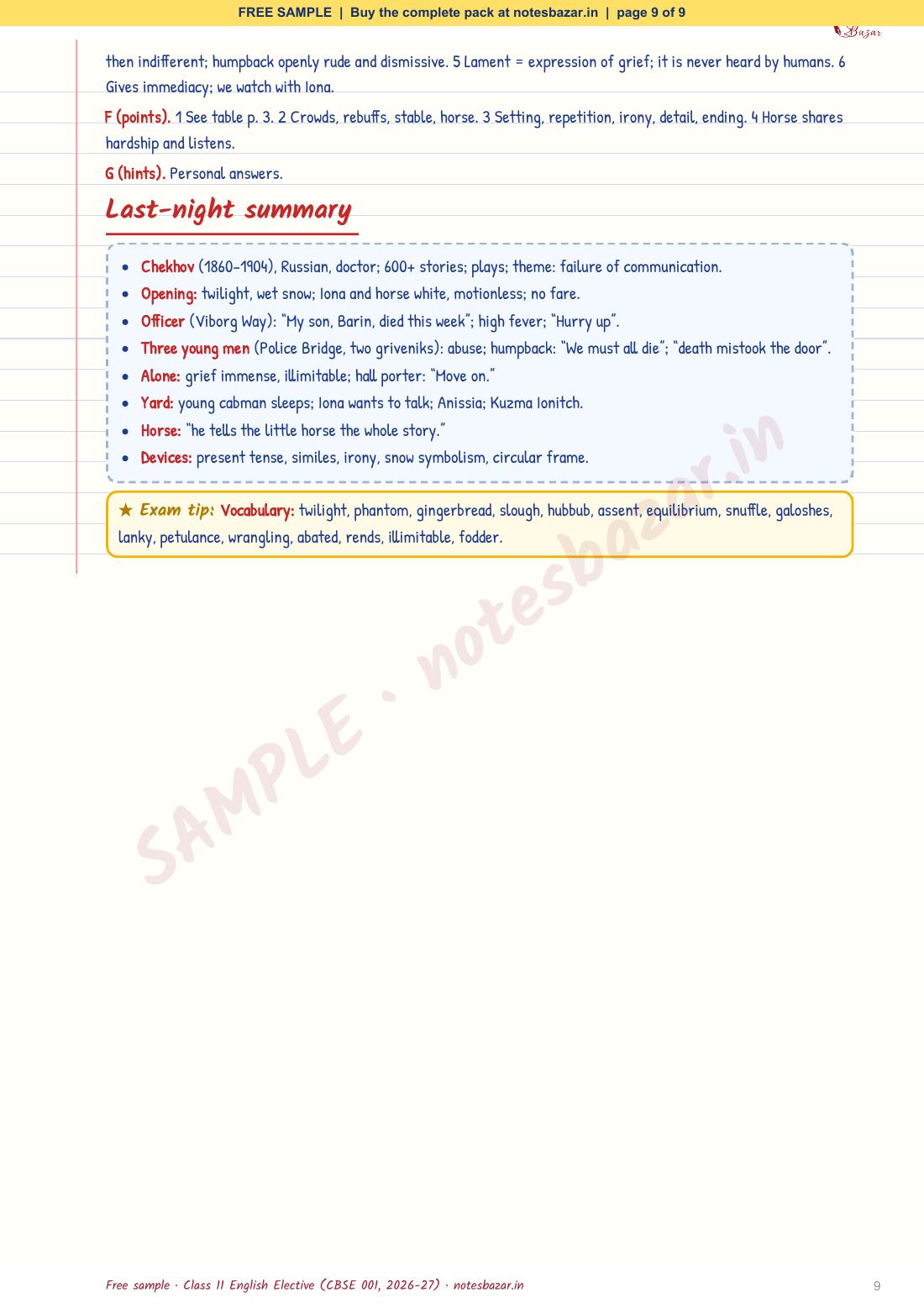 Sample page 9 of 9