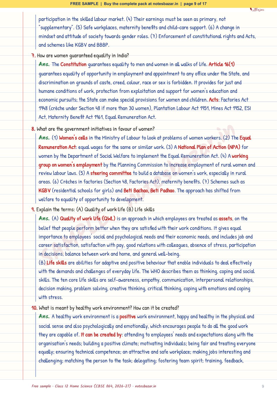 Sample page 9 of 17
