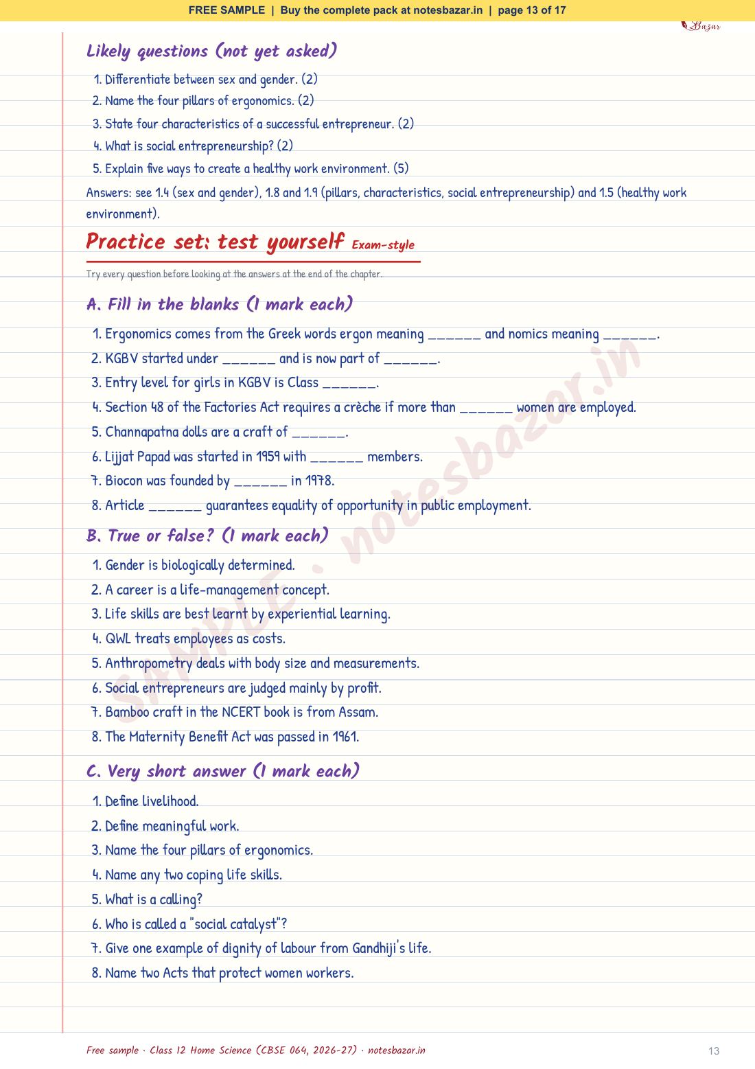 Sample page 13 of 17
