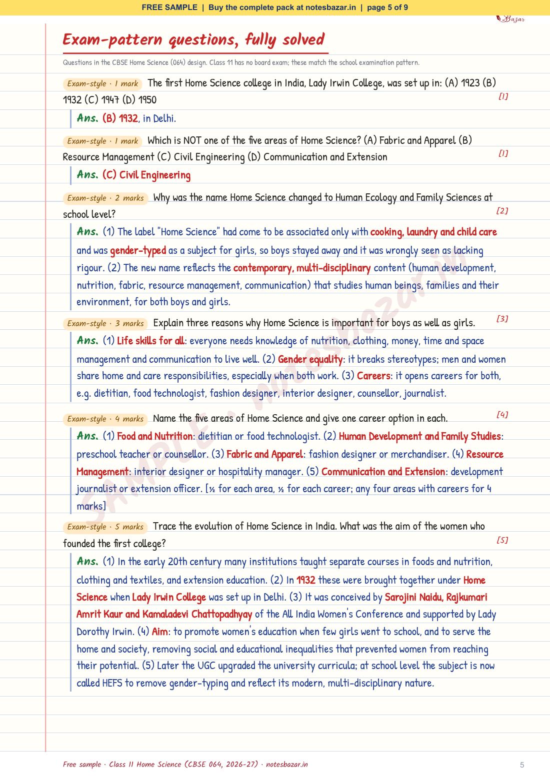 Sample page 5 of 9
