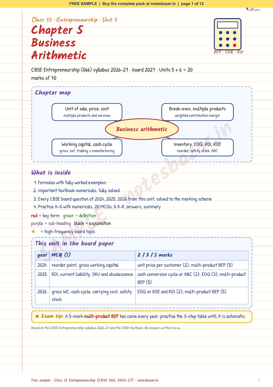 Sample page 1 of 12