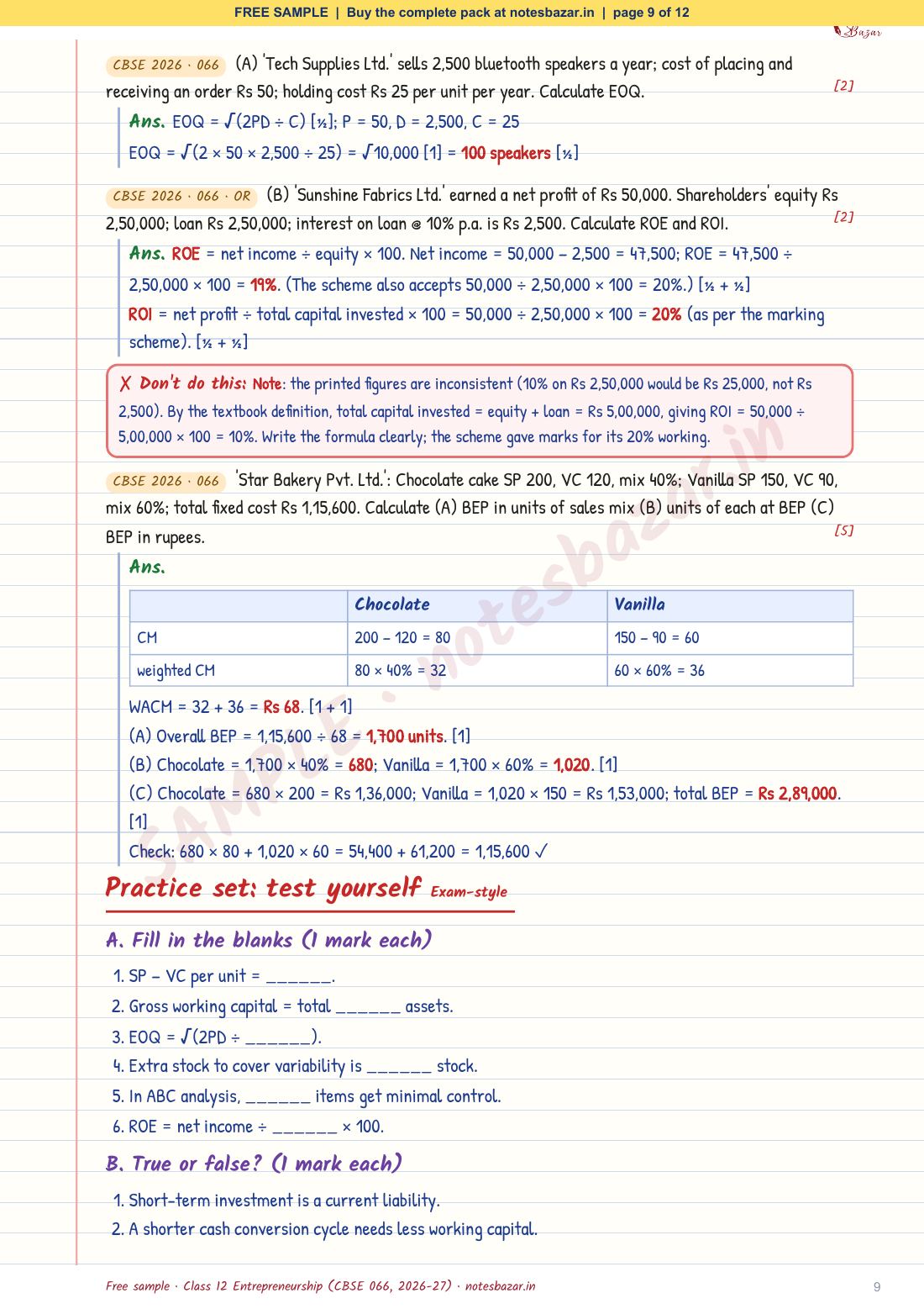 Sample page 9 of 12