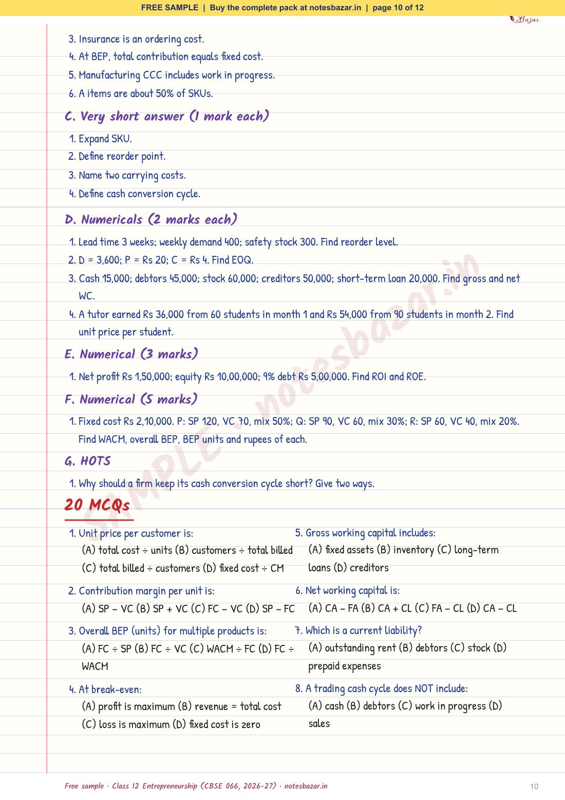Sample page 10 of 12
