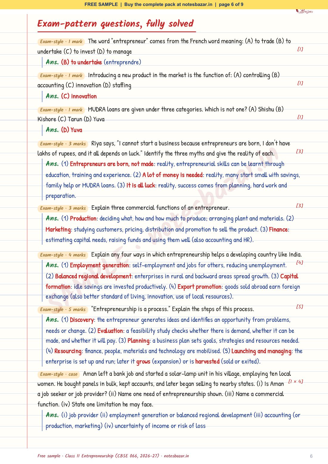 Sample page 6 of 9