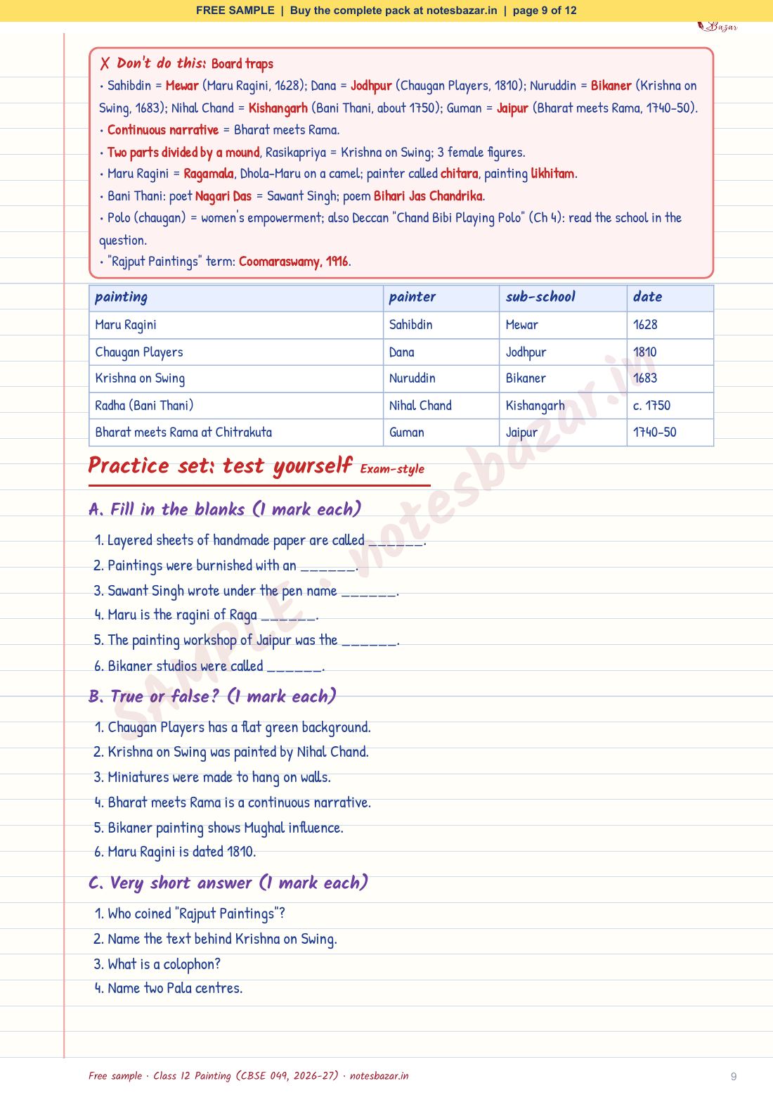 Sample page 9 of 12