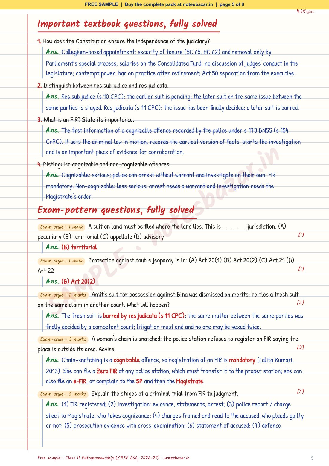 Sample page 5 of 8