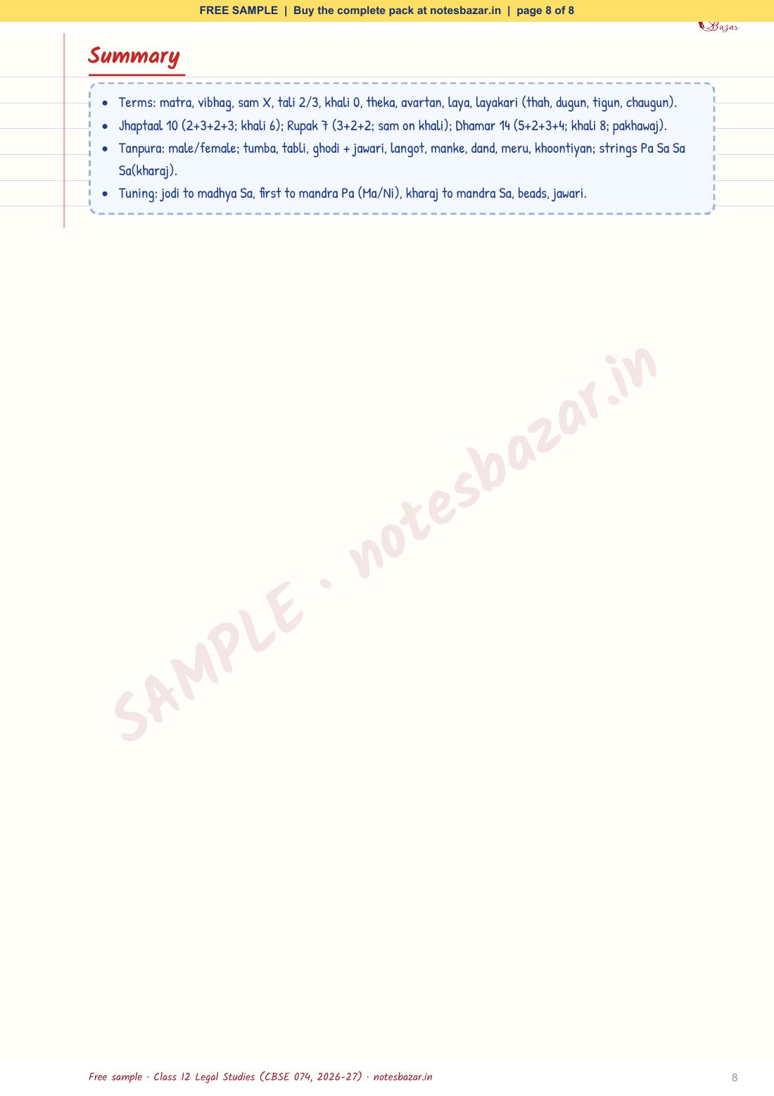 Sample page 8 of 8