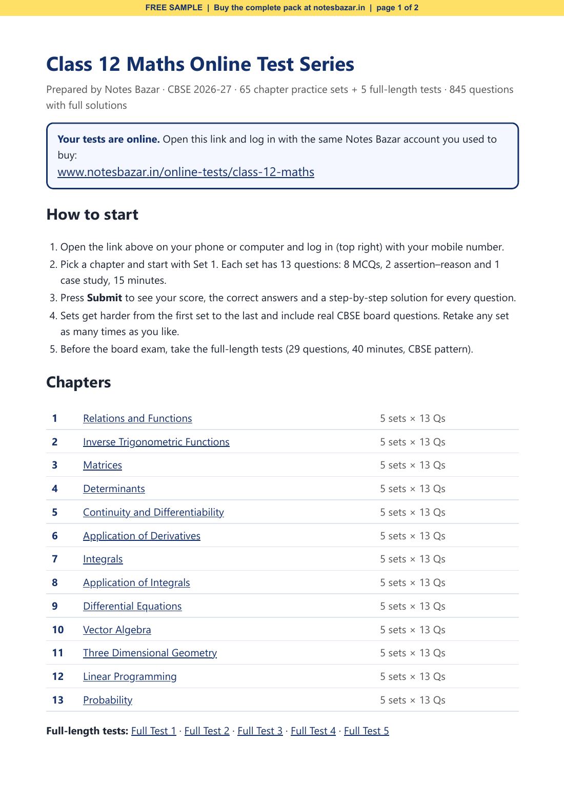 Sample page 1 of 2