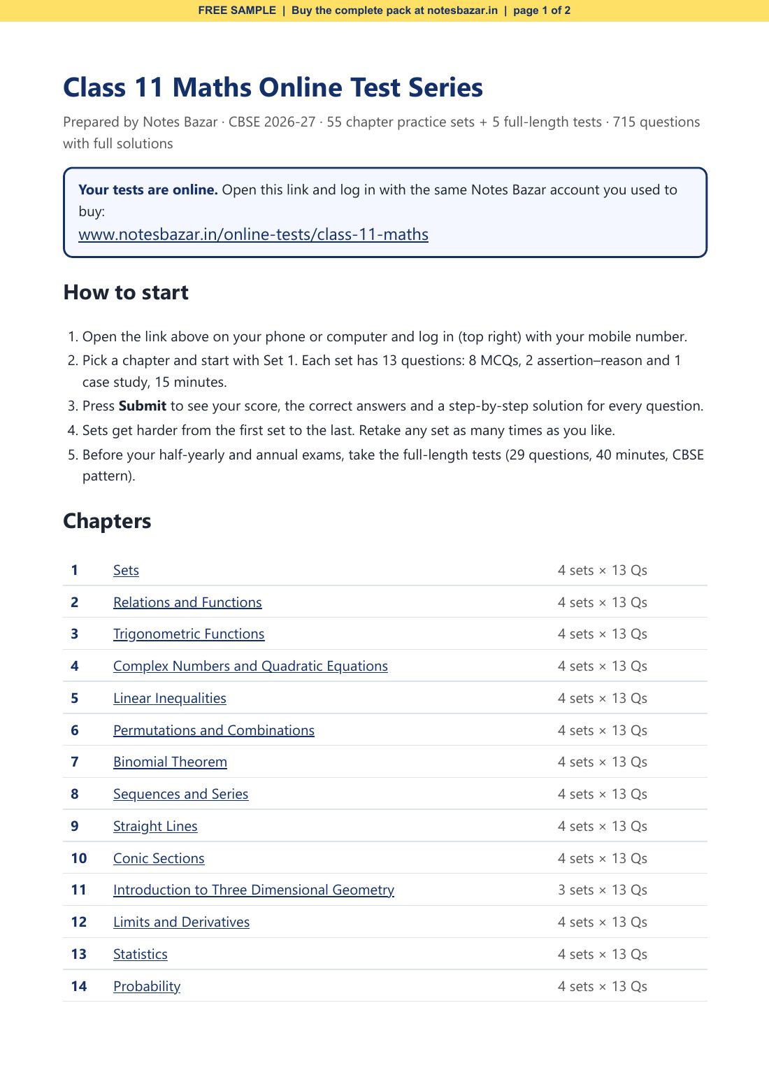 Sample page 1 of 2