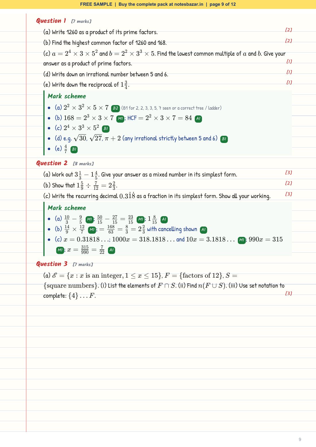Sample page 9 of 12