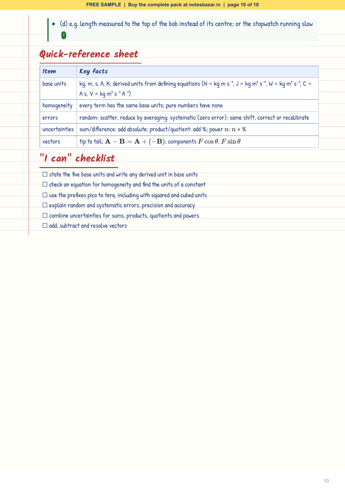 Sample page 10 of 10