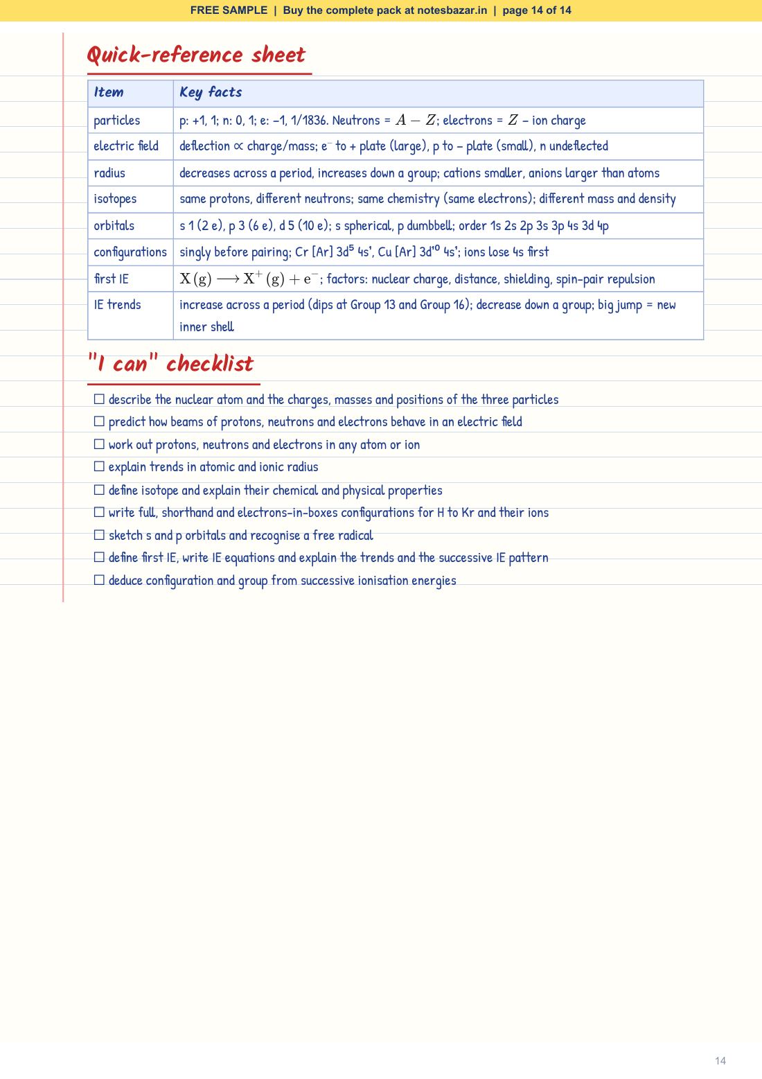 Sample page 14 of 14