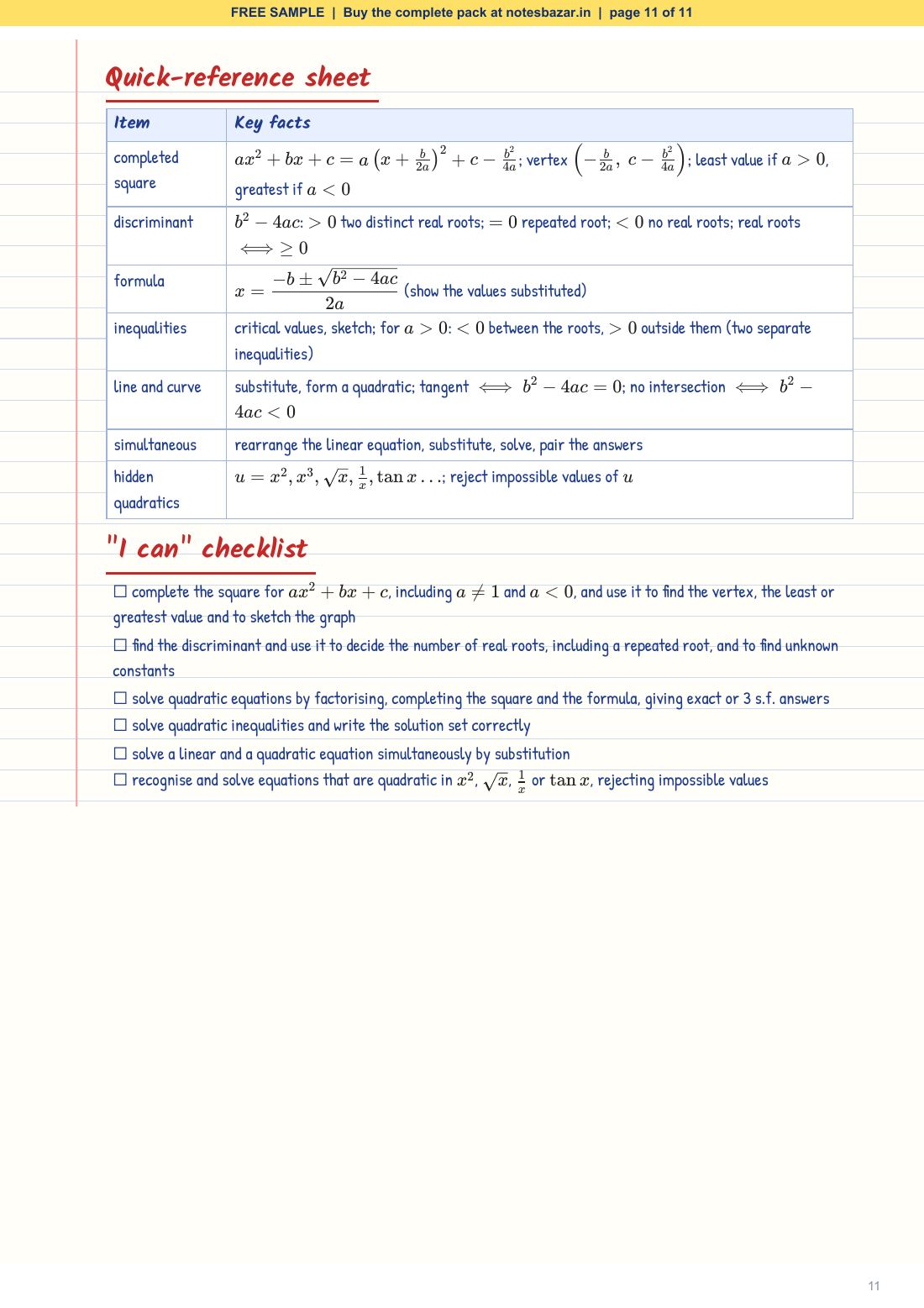 Sample page 11 of 11