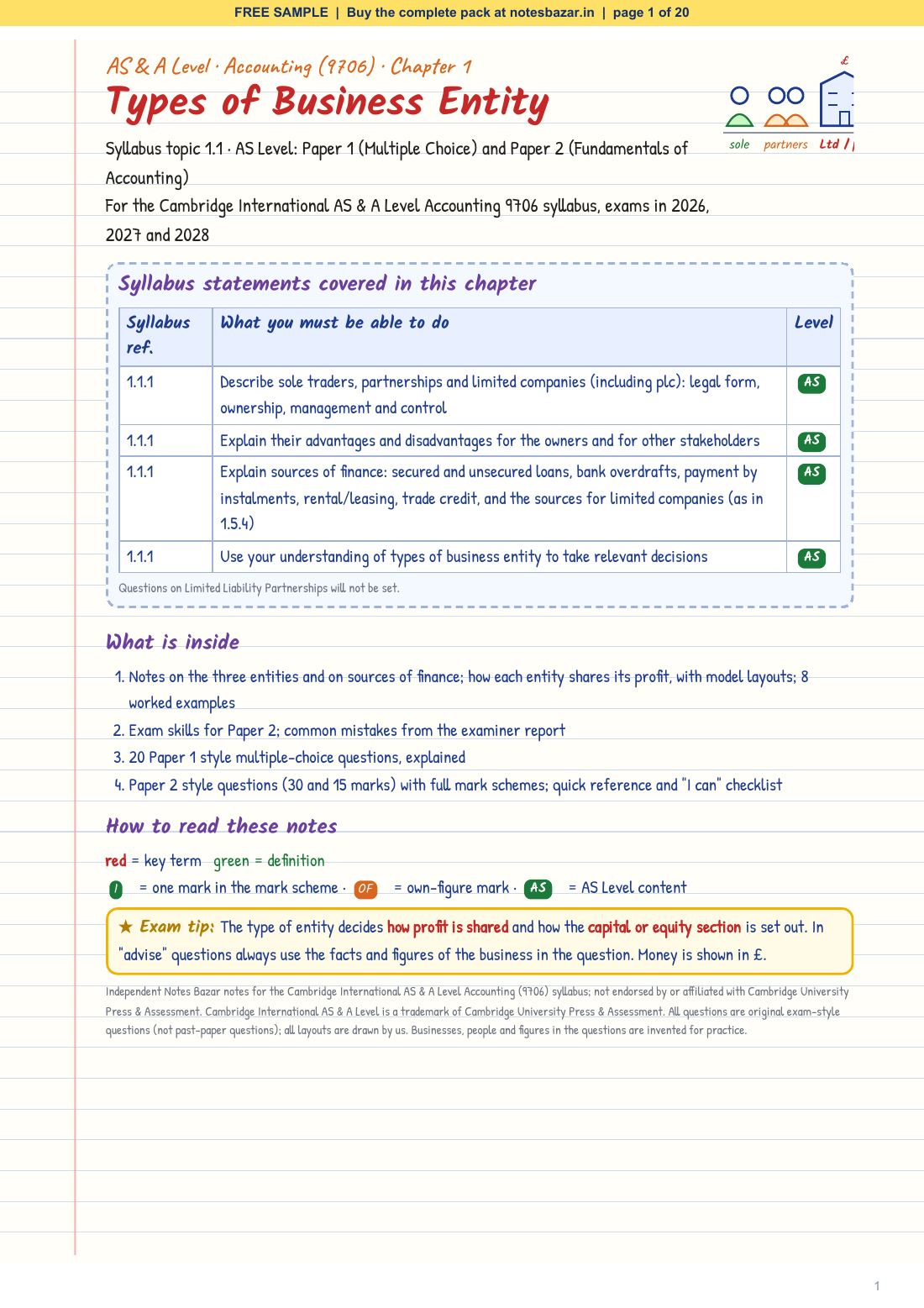 Sample page 1 of 20
