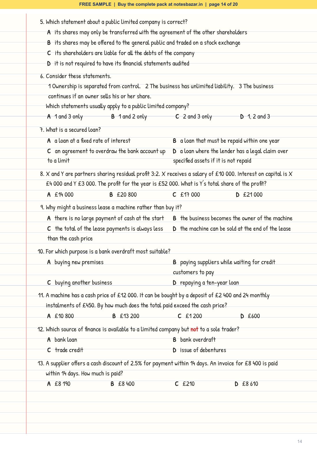 Sample page 14 of 20
