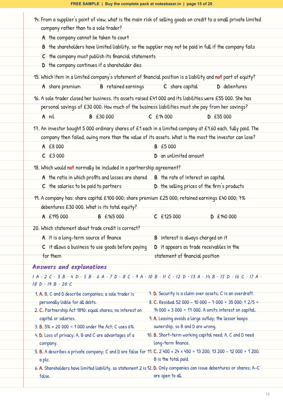 Sample page 15 of 20
