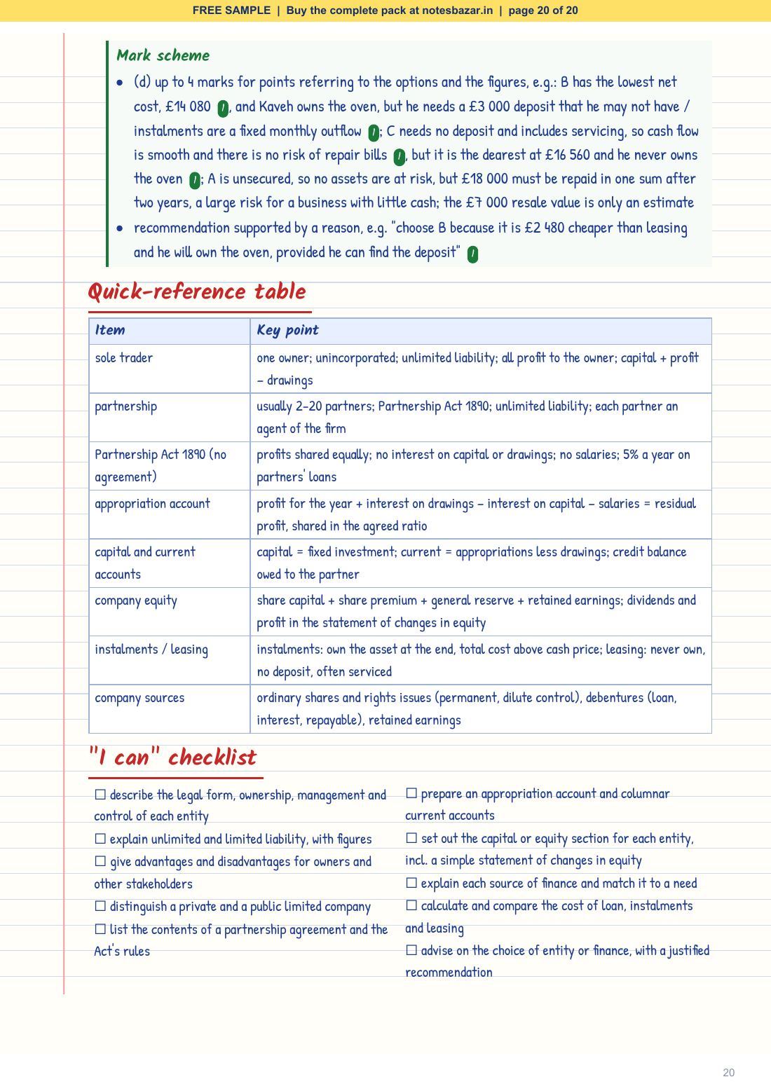 Sample page 20 of 20