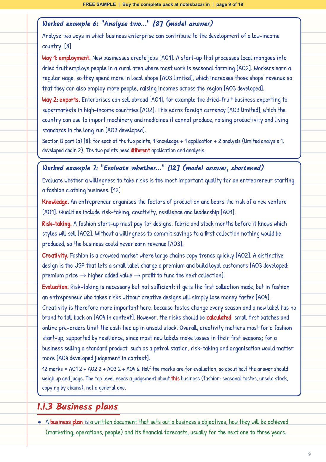 Sample page 9 of 19