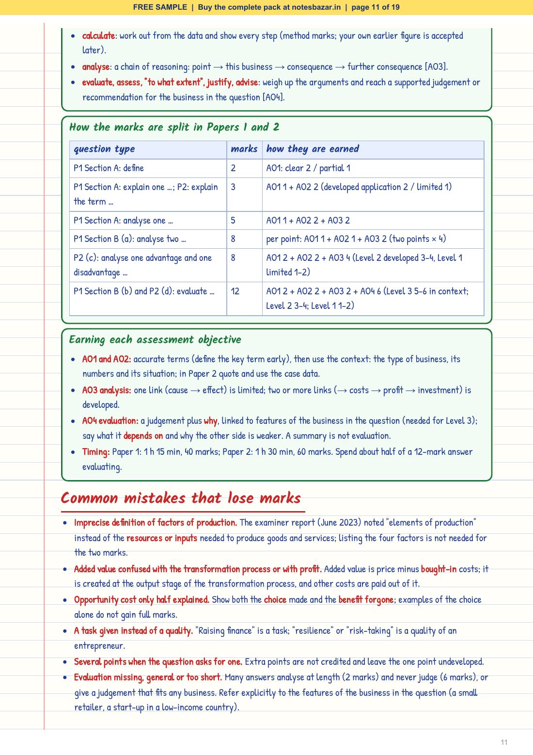 Sample page 11 of 19