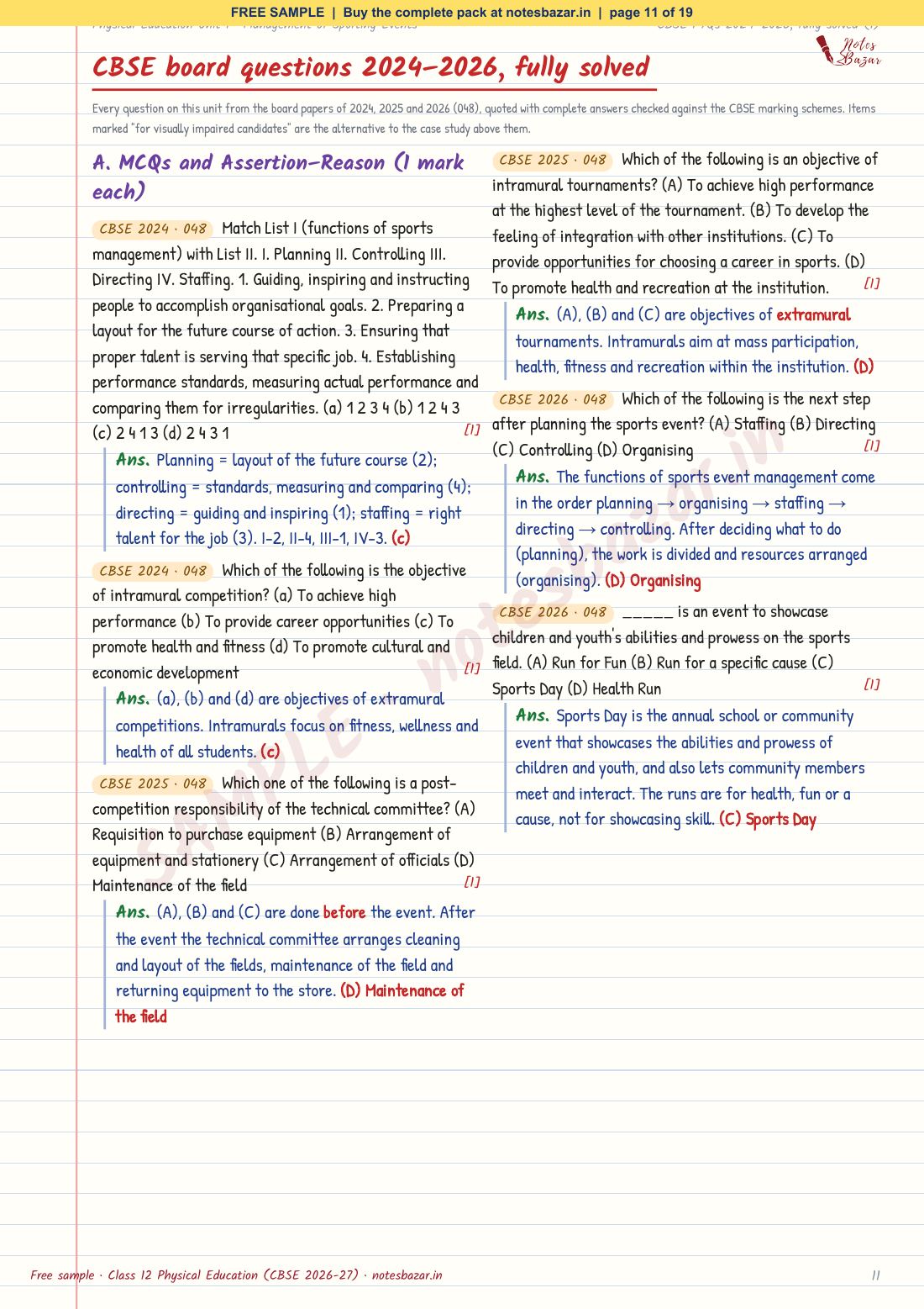 Sample page 11 of 19