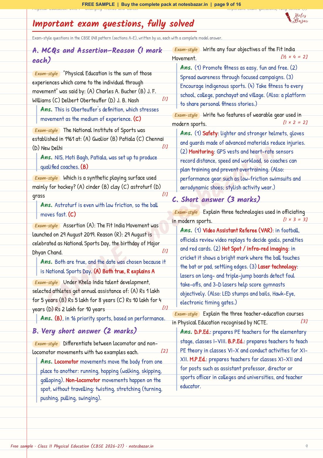 Sample page 9 of 16