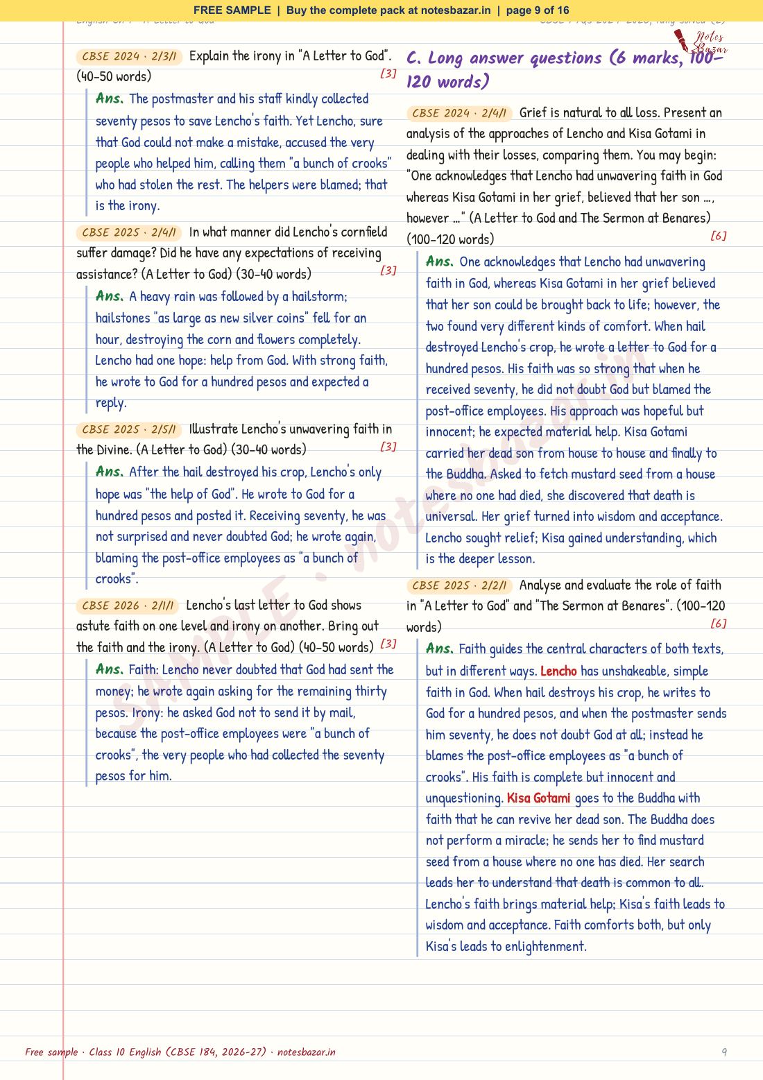 Sample page 9 of 16