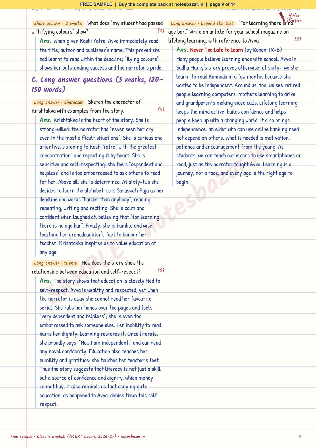 Sample page 9 of 14