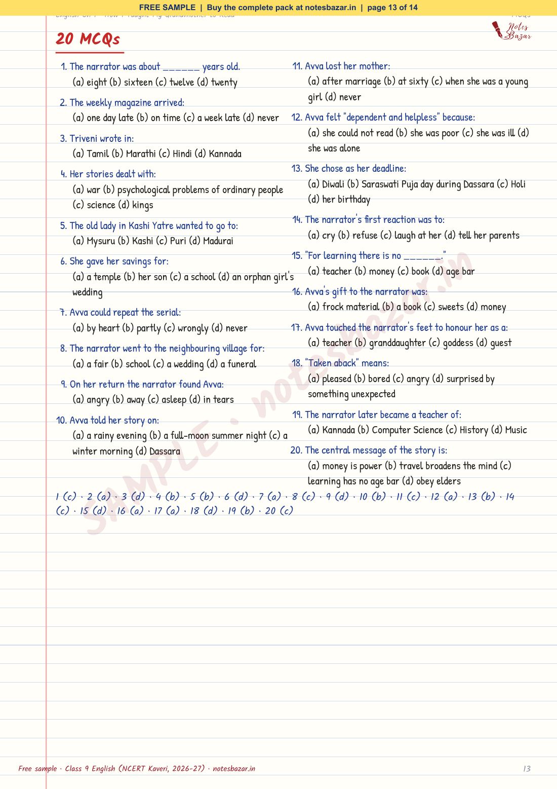 Sample page 13 of 14