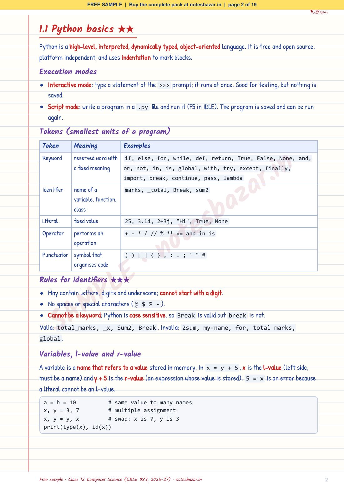 Sample page 2 of 19