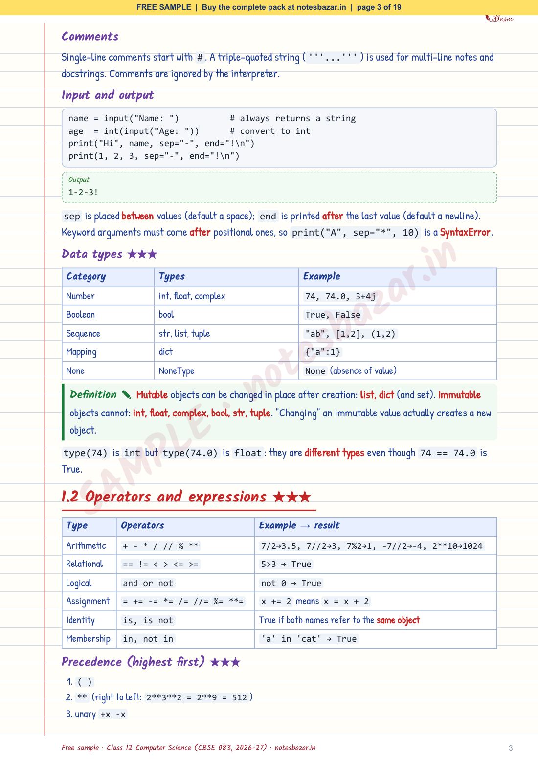 Sample page 3 of 19