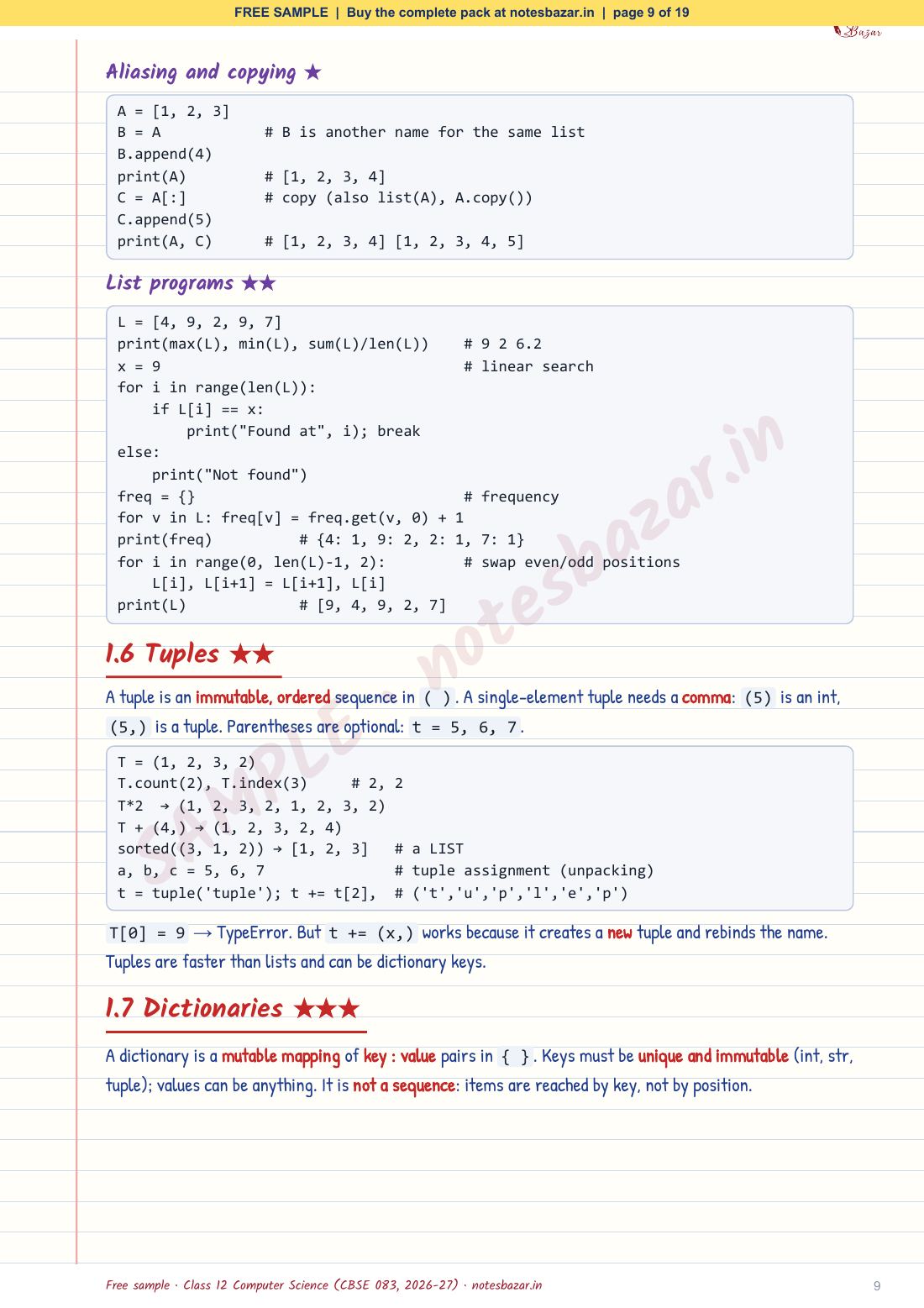 Sample page 9 of 19