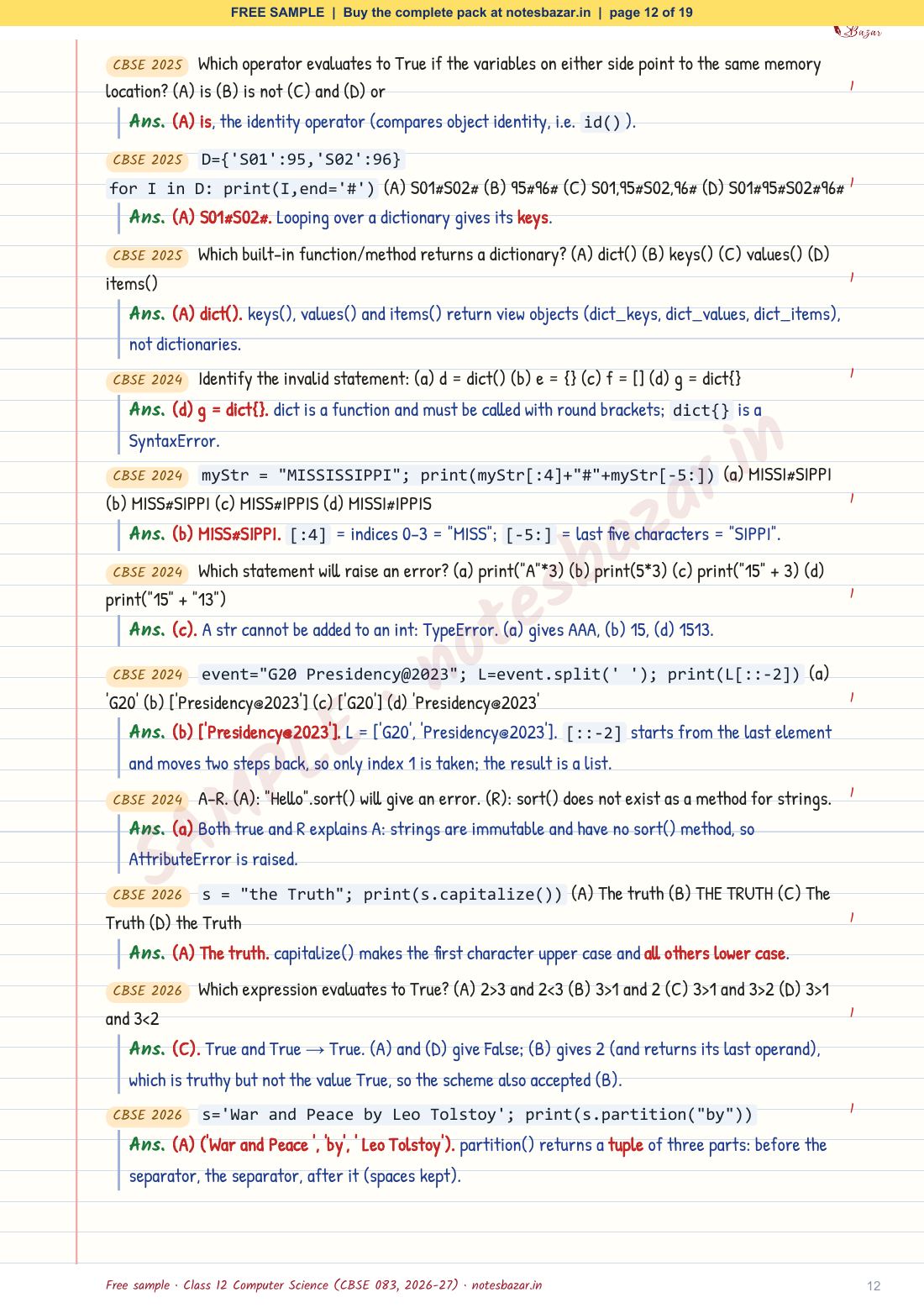 Sample page 12 of 19