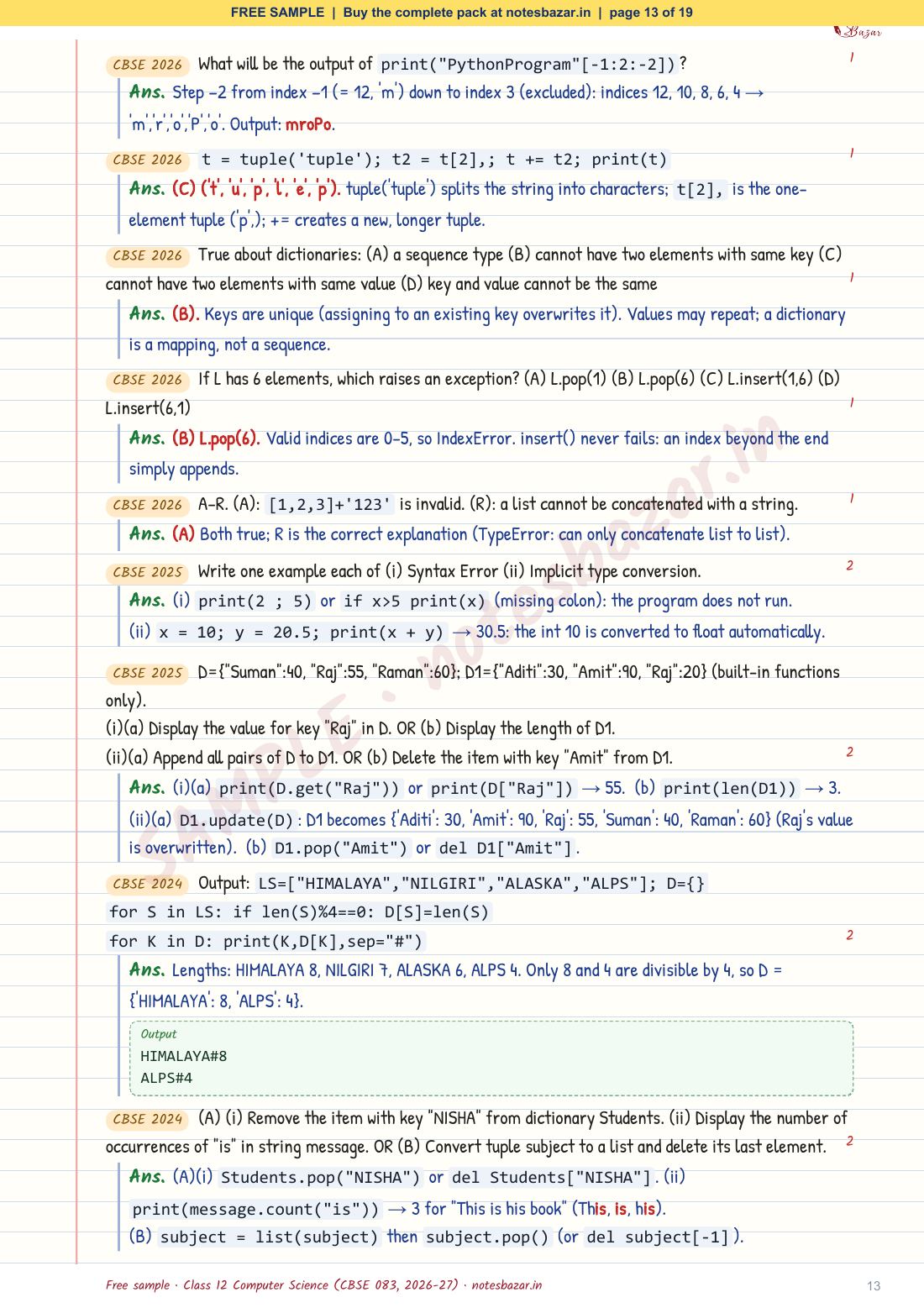 Sample page 13 of 19