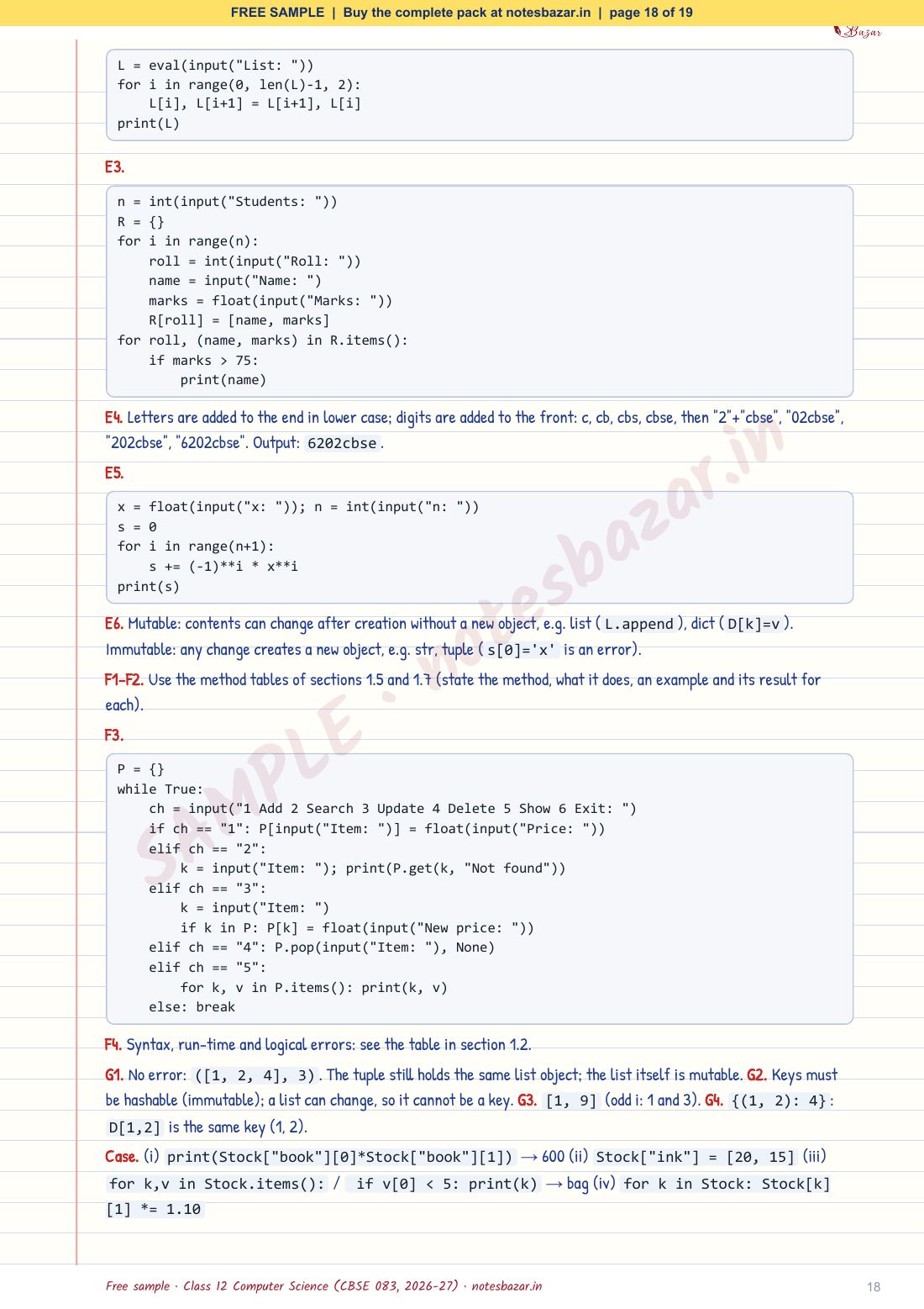 Sample page 18 of 19