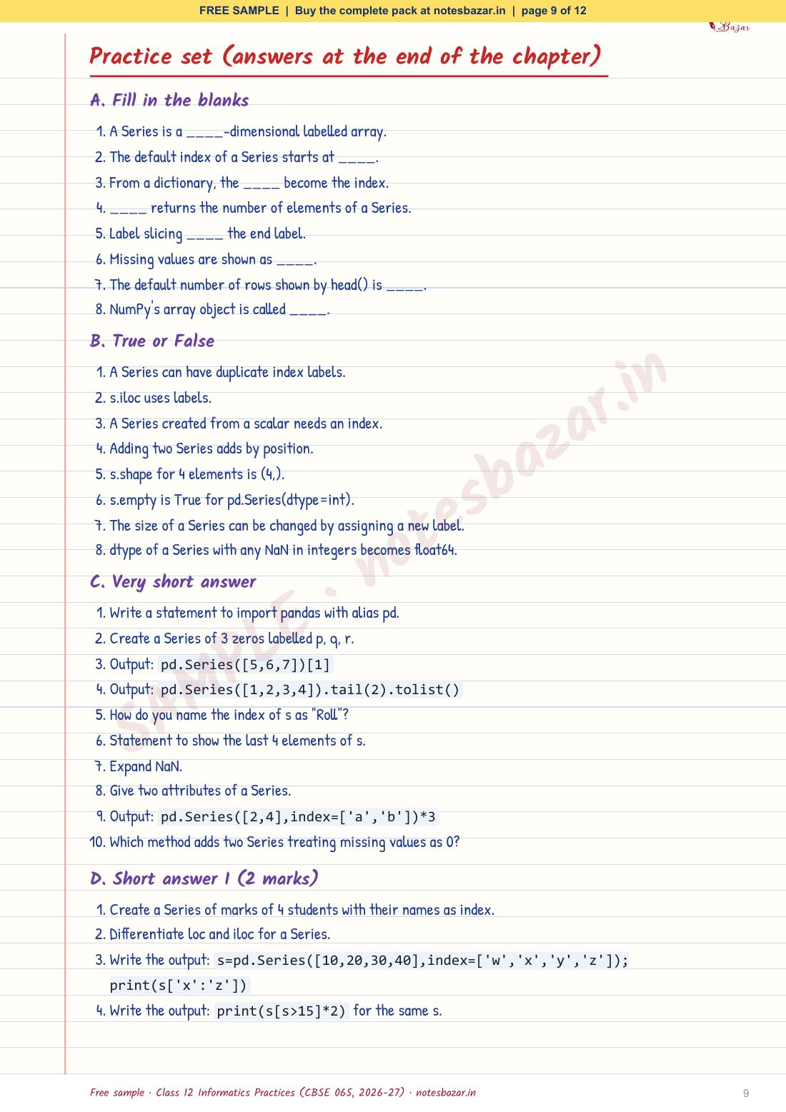 Sample page 9 of 12