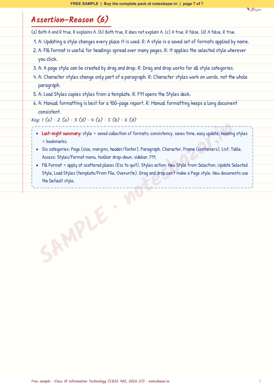Sample page 7 of 7