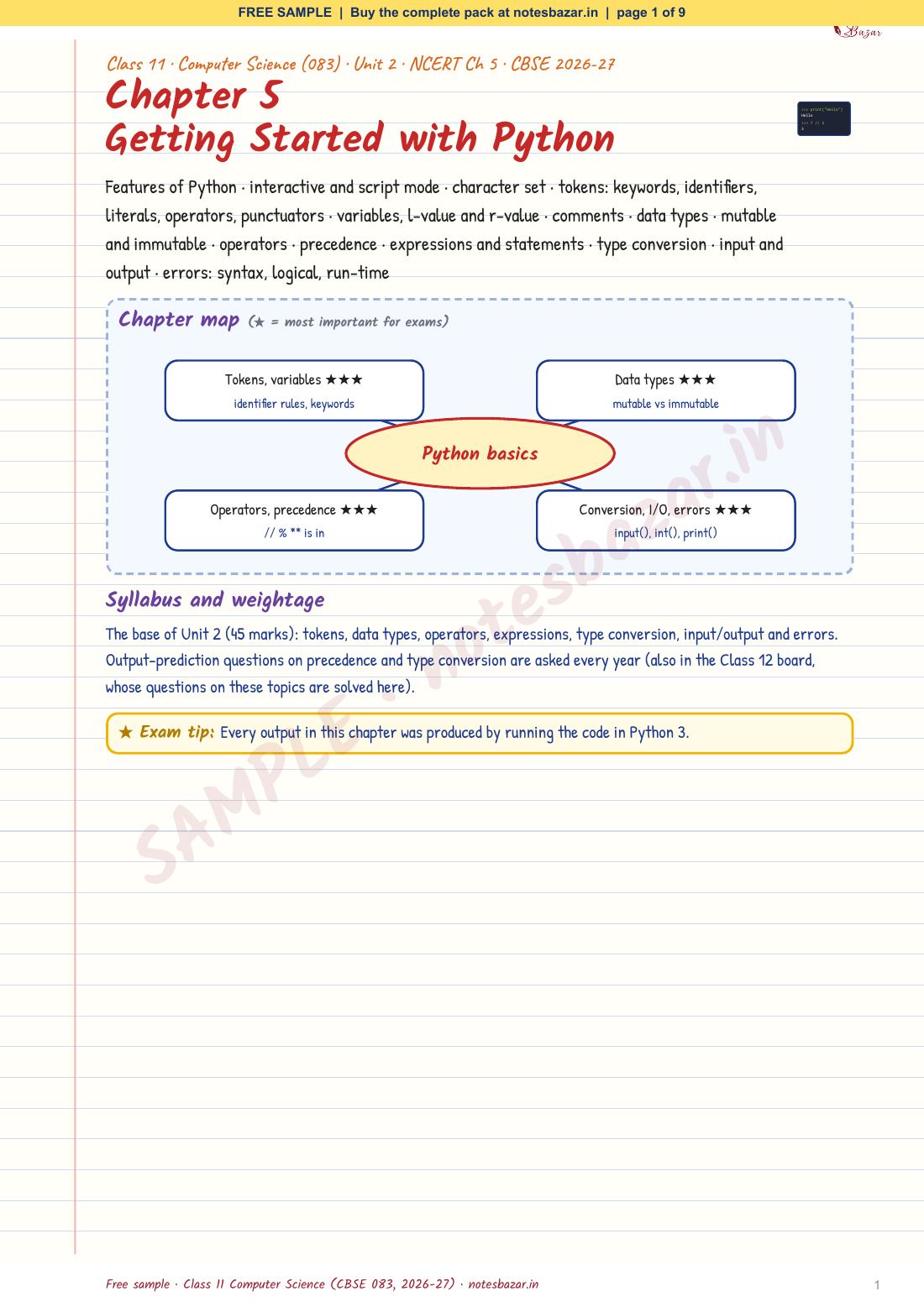 Sample page 1 of 9