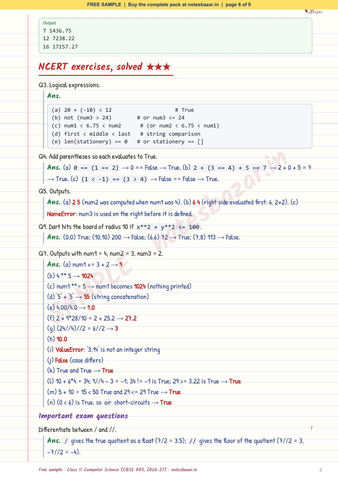 Sample page 6 of 9