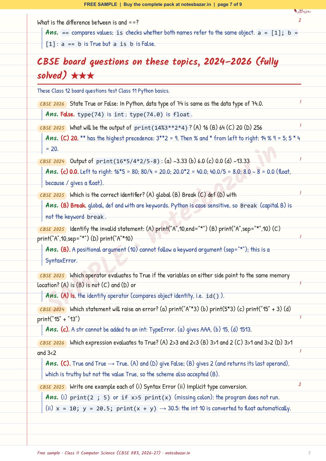 Sample page 7 of 9